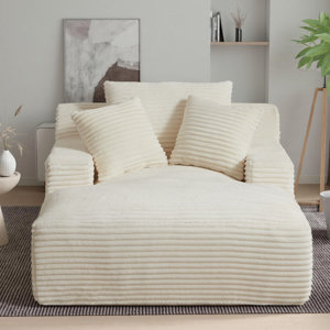 50″ Latitude Run Corduroy Indoor Chaise Lounge Sleeper Sofa Chair 0